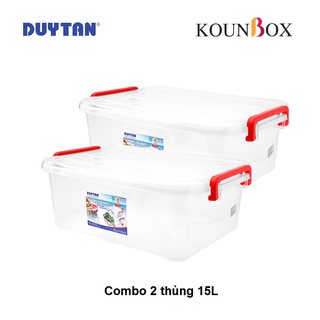 Combo 2 thùng nhựa Duy Tân trong suốt 15L
