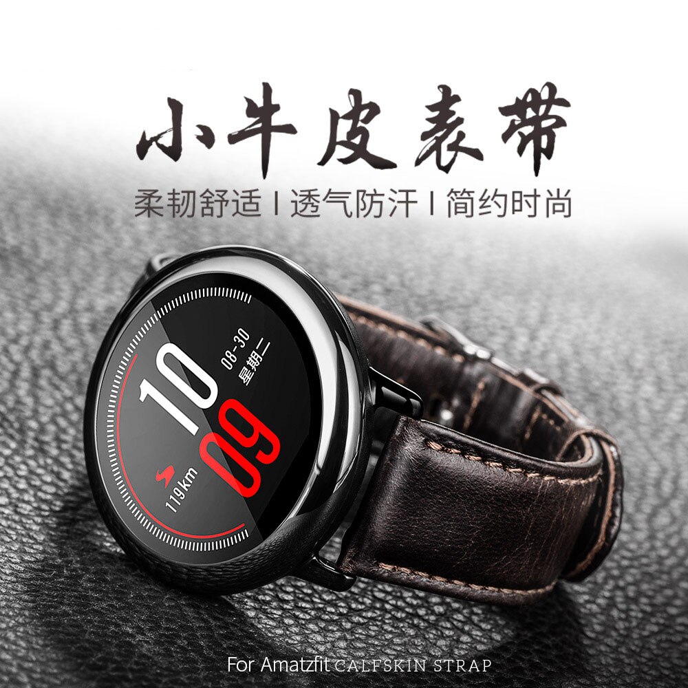 Dây Đeo Bằng Da Thật 22mm Cho Đồng Hồ Thông Minh Xiaomi Huami Amazfit Stratos Pace 2 1