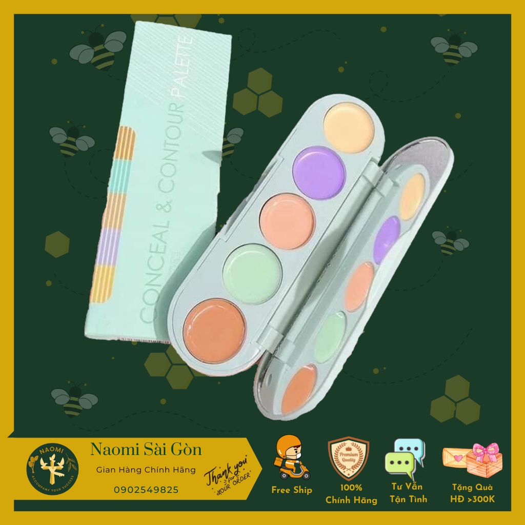 BẢNG CHE KHUYẾT ĐIỂM VÀ HIGHLIGHT Đa Năng 5 Ô Suikone Concealer Palette