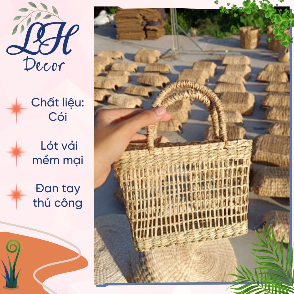 Túi cói cầm tay ⚡ CAM KẾT CHẤT LƯỢNG ⚡ Túi xách nữ cao cấp phù hợp du lịch, quà tặng, sử dụng hàng ngày