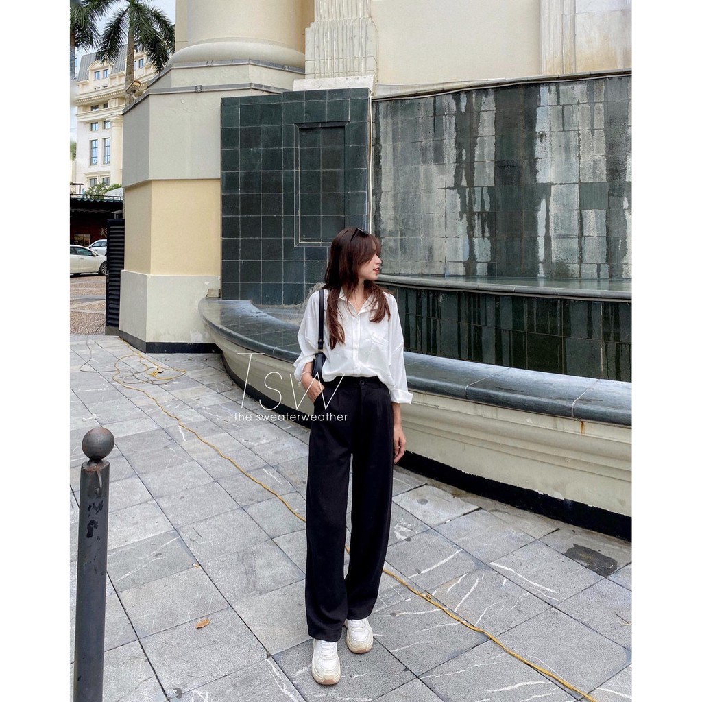 Áo Sơ Mi Lụa Chỉ Nổi Chạy Viền 🦋 Áo SơMi Nữ Dài Tay 2 Màu Ulzzang