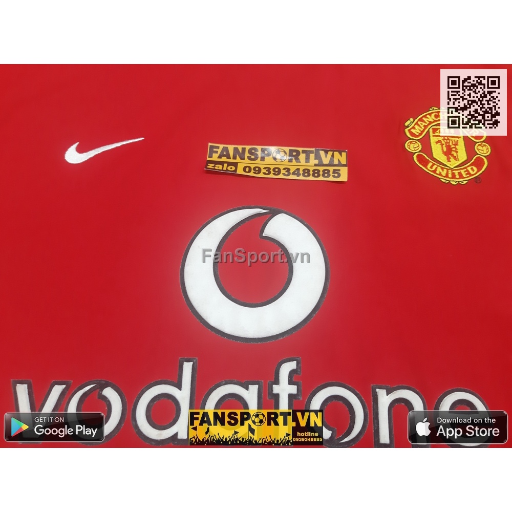 Áo đấu cầu thủ bóng đá Beckham 7 Manchester United 2002-2004 home shirt jersey red NIKE 184947 size L