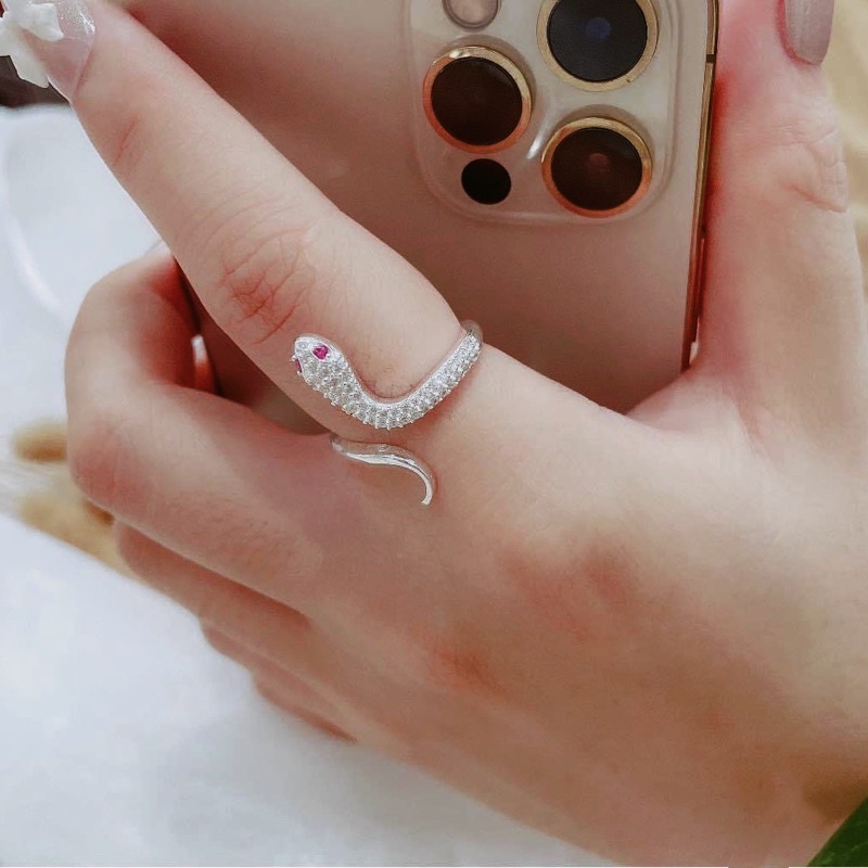 Nhẫn bạc hở con rắn cá tính tùy chỉnh size theo yêu cầu DaLiA Jewelry nhẫn bạc ý 925
