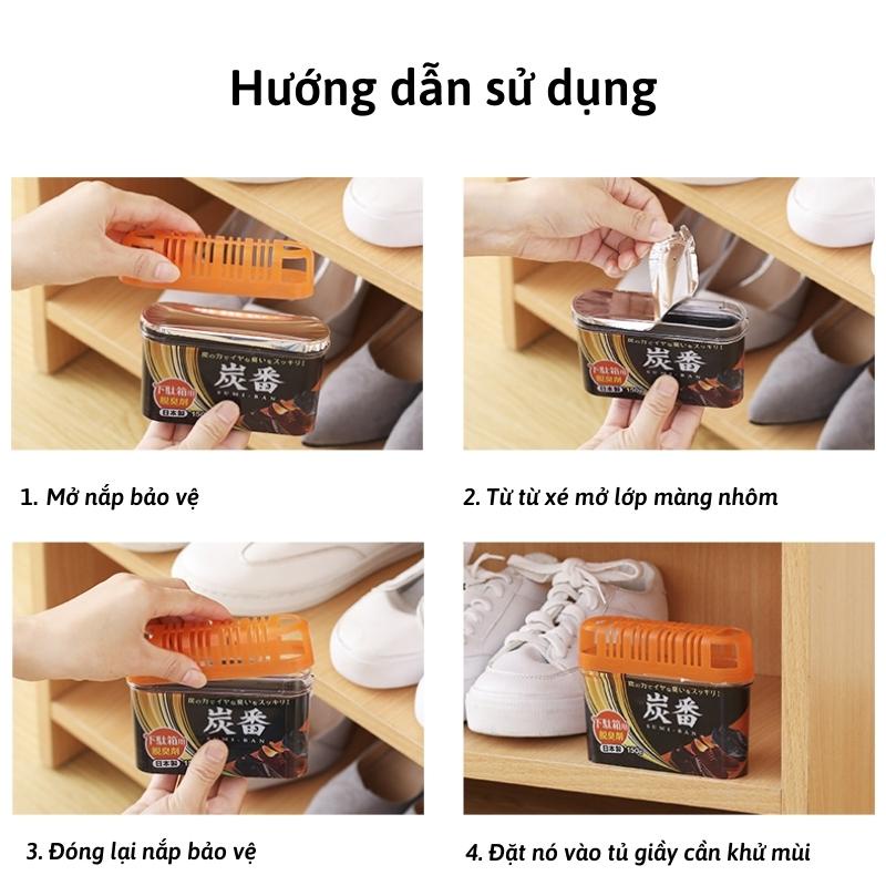 Hộp khử mùi tủ giầy, tủ quần áo than hoạt tính 150g Kokubo hàng nội địa Nhật Bản AD61