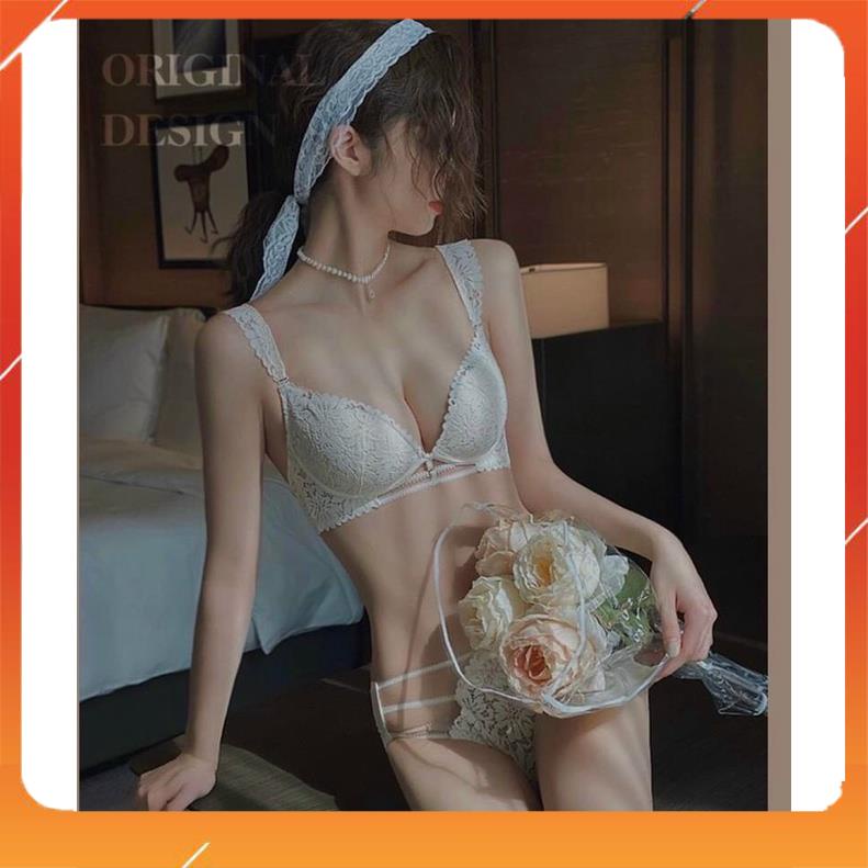 Set bộ đồ lót nữ AG hàng cao cấp, ren hoa, áo có gọng, có mút đệm, Mã B28010