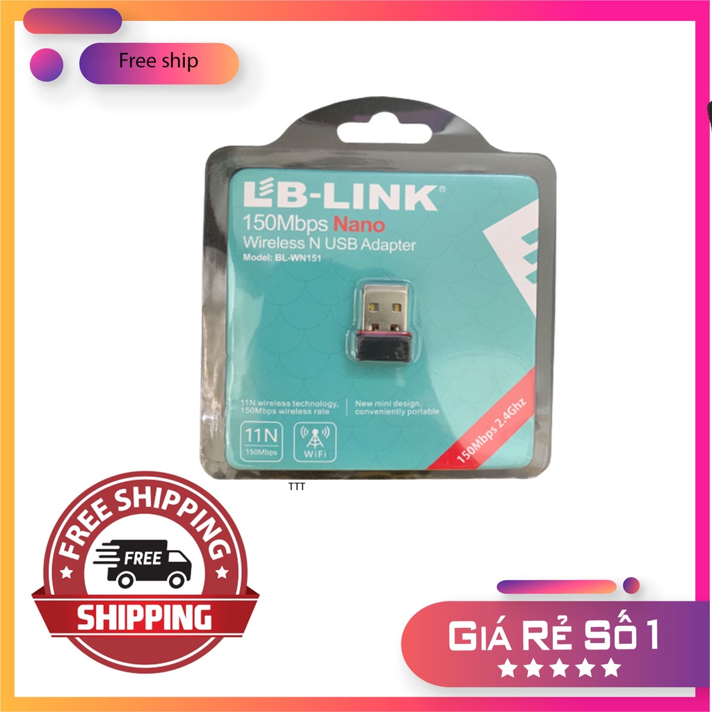 USB thu wifi LB-LINK BL-WN151 Nano - Hàng chính hãng bảo hành 2 năm