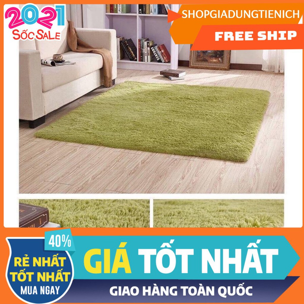 Thảm lông trải sàn màu 1m6x2m - xanh cốm