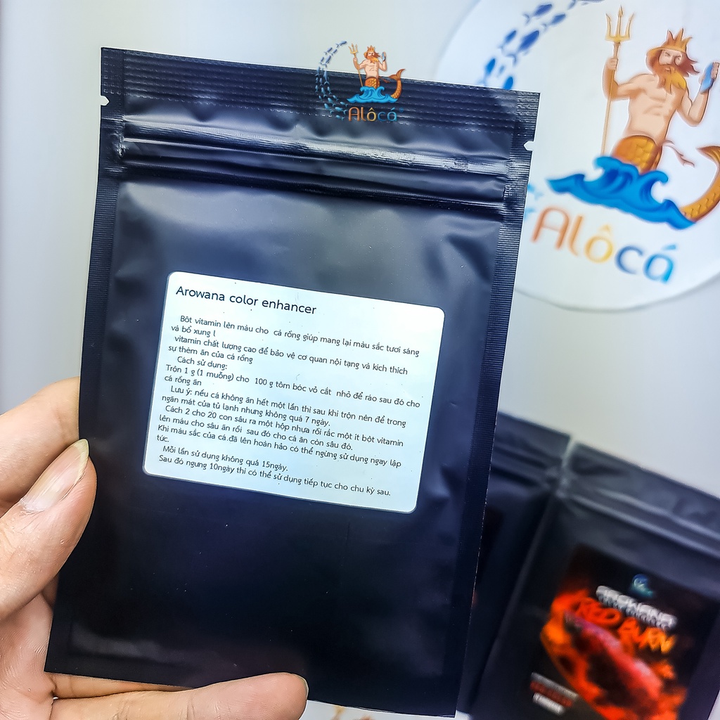 Bột Vitamin Arowana Red Burn CZ30 kích màu đỏ cho cá rồng Huyết Long, La Hán, King Kong, Hồng Két, Cầu Vồng gói 10g