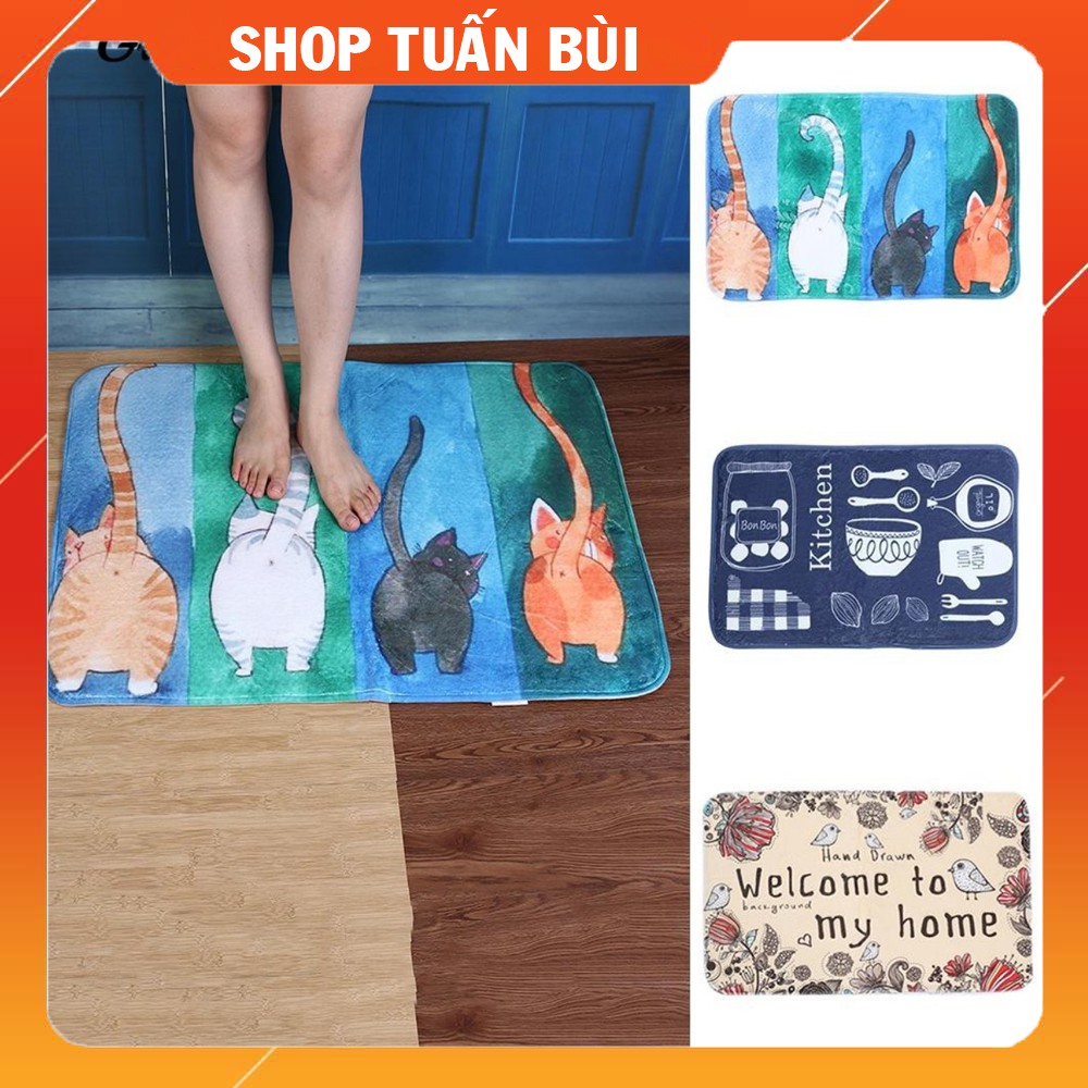 Thảm lau chân 3D chống trượt size lớn 40x60cm loại tốt cao cấp, bền đẹp