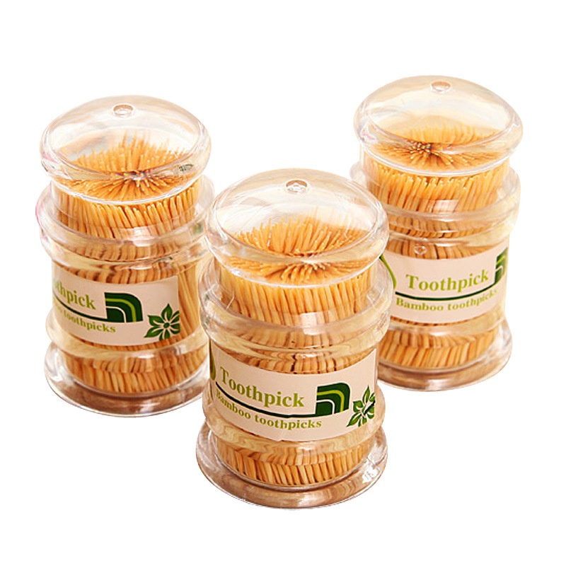Tăm Tre Xỉa Răng, Lọ Tăm Tre Nhựa Trong Suốt Sang Trọng