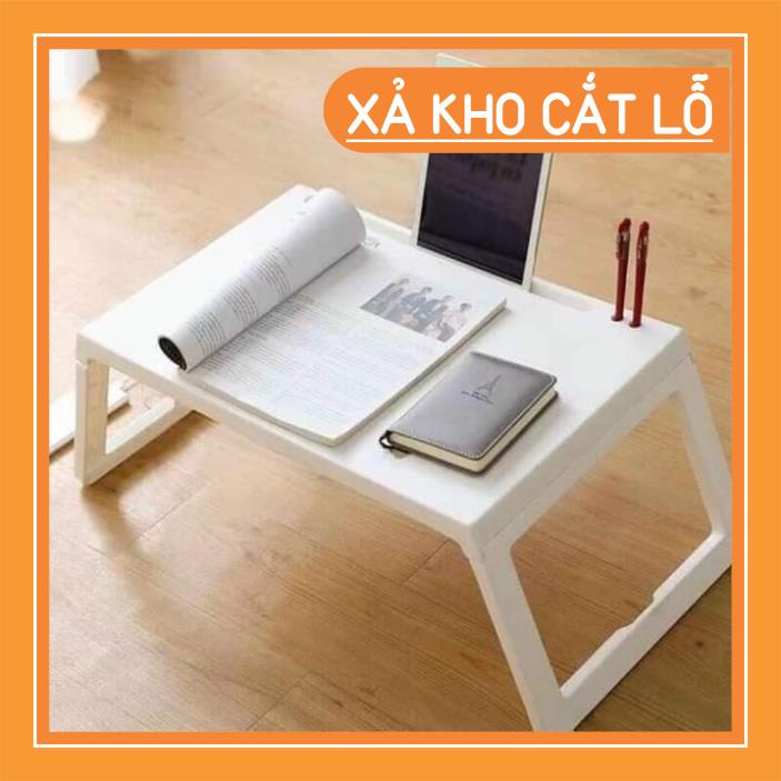 Bàn học gấp gọn có khe để Ipad tiện dụng gọn gàng chắc chắn nhựa Việt Nhật.