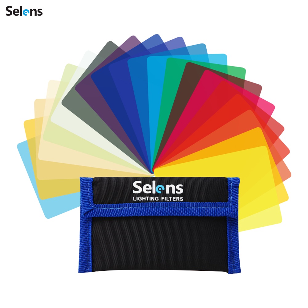 Set 20 Tấm Gel Lọc Màu Selens Trong Suốt Tạo Màu Ánh Sáng Cho Đèn Flash Chụp Ảnh/Quay Video Studio 25x25cm