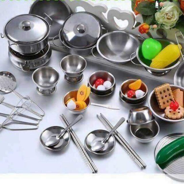 Bộ đồ chơi nhà bếp inox 40 chi tiết