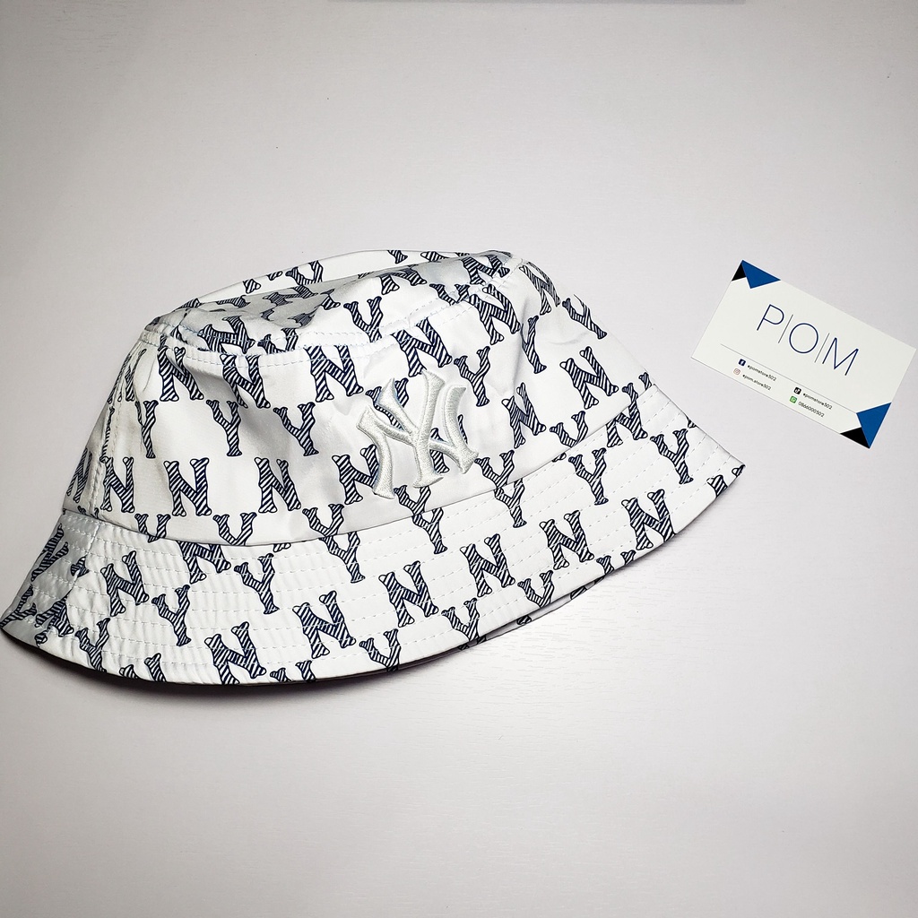 Mũ Bucket M.L.B NY Monogram White nón Bucket NY - Pom Store