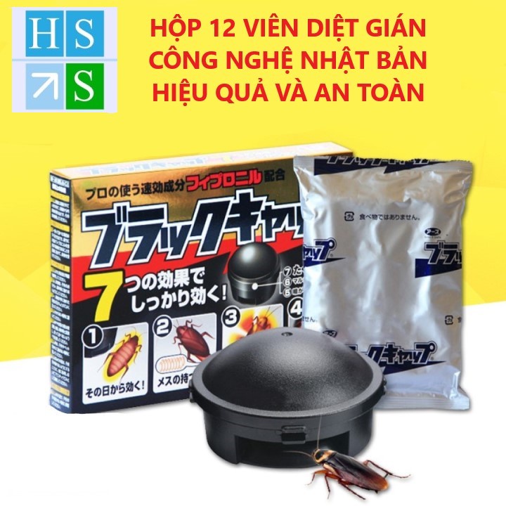 Hộp diệt gián Nhật Bản 12 viên không gây độc hại viên đuổi gián chỉ diệt dán  - HS shop Đắk Lắk