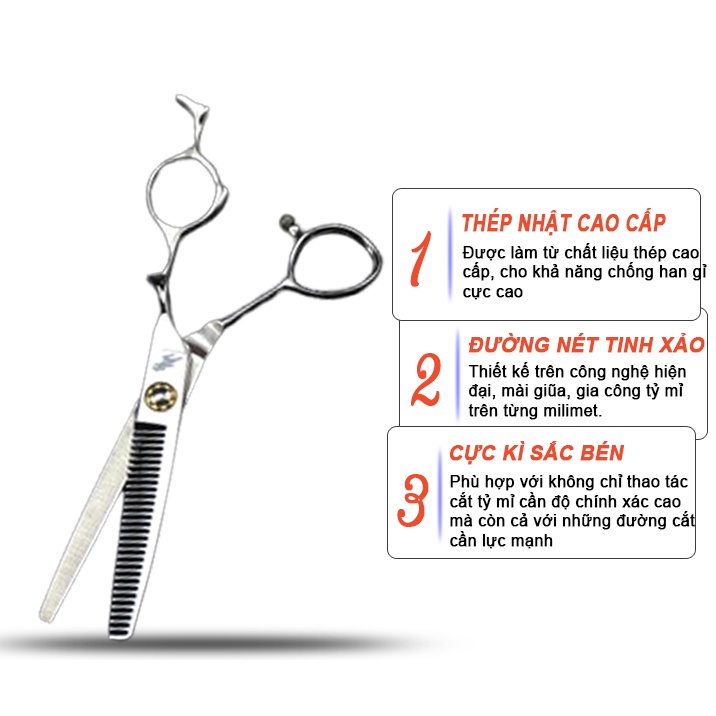 Bộ Kéo Cắt Tóc Nhật  Nhập Khẩu Sắc Bén Freelander  (Tặng Kèm BAO DA Cao Cấp)