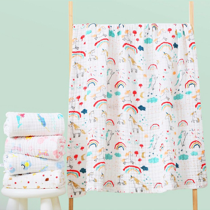 Khăn Tắm Xô Nhăn 6 Lớp Cotton 100% Mềm Mịn Thấm Hút Cho Bé | Kích Thước: 105 x 105cm |