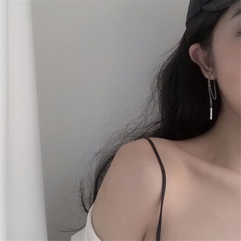 [Hot Sale] [Bông Tai Chuỗi Hình Học Tối Giản Phong Cách Punk Cổ Điển] Bông Tai Dáng Dài Tua Rua Cho Cô Dâu / Cô Dâu]