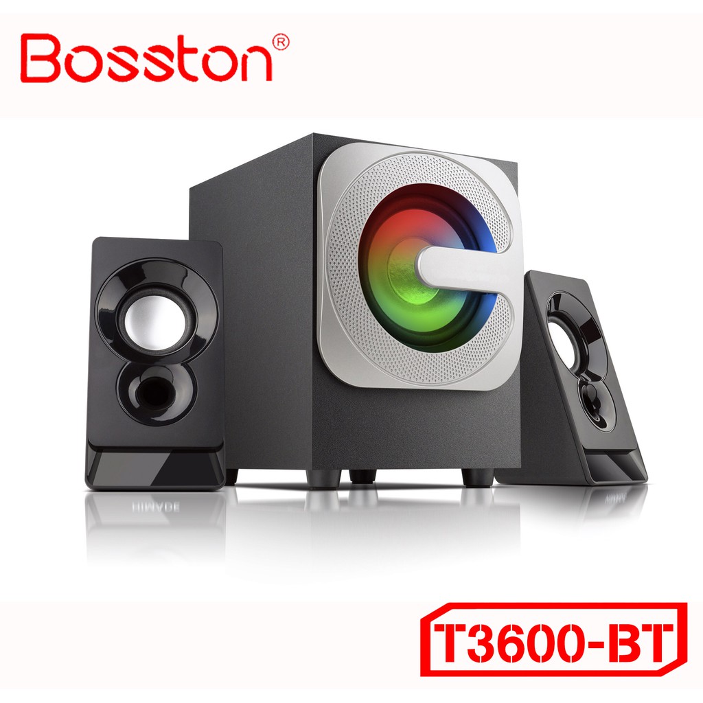 [Mã 267ELSALE hoàn 7% đơn 300K] Loa Bluetooth Bosston T3600-BT 2.1 Đèn Led RGB
