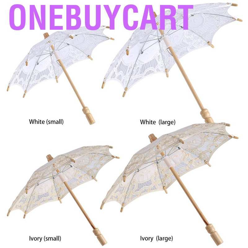 Ô dù cotton vải ren phong cách Vintage trang trí tiệc cưới