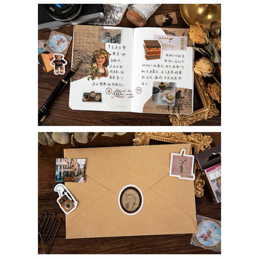 Set 46 Miếng Dán Phong Cách Vintage Dùng Để Trang Trí