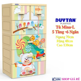 Tủ Nhựa MINA-L Gấu Teddy Duy Tân Chính Hãng