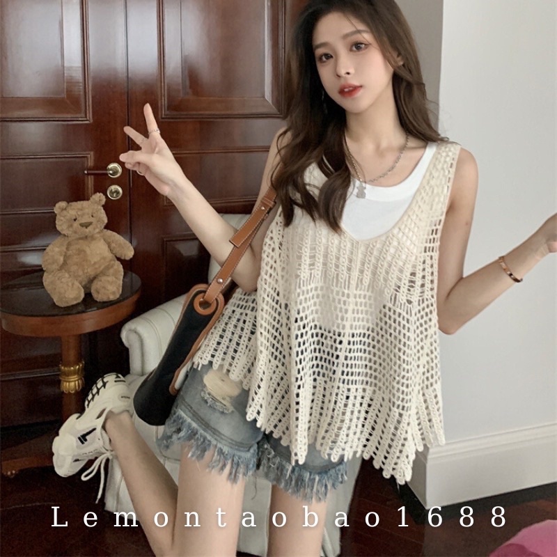 [HTSHOP]-Áo lưới ren móc nữ ba lỗ độc đáo phiên bản HQ