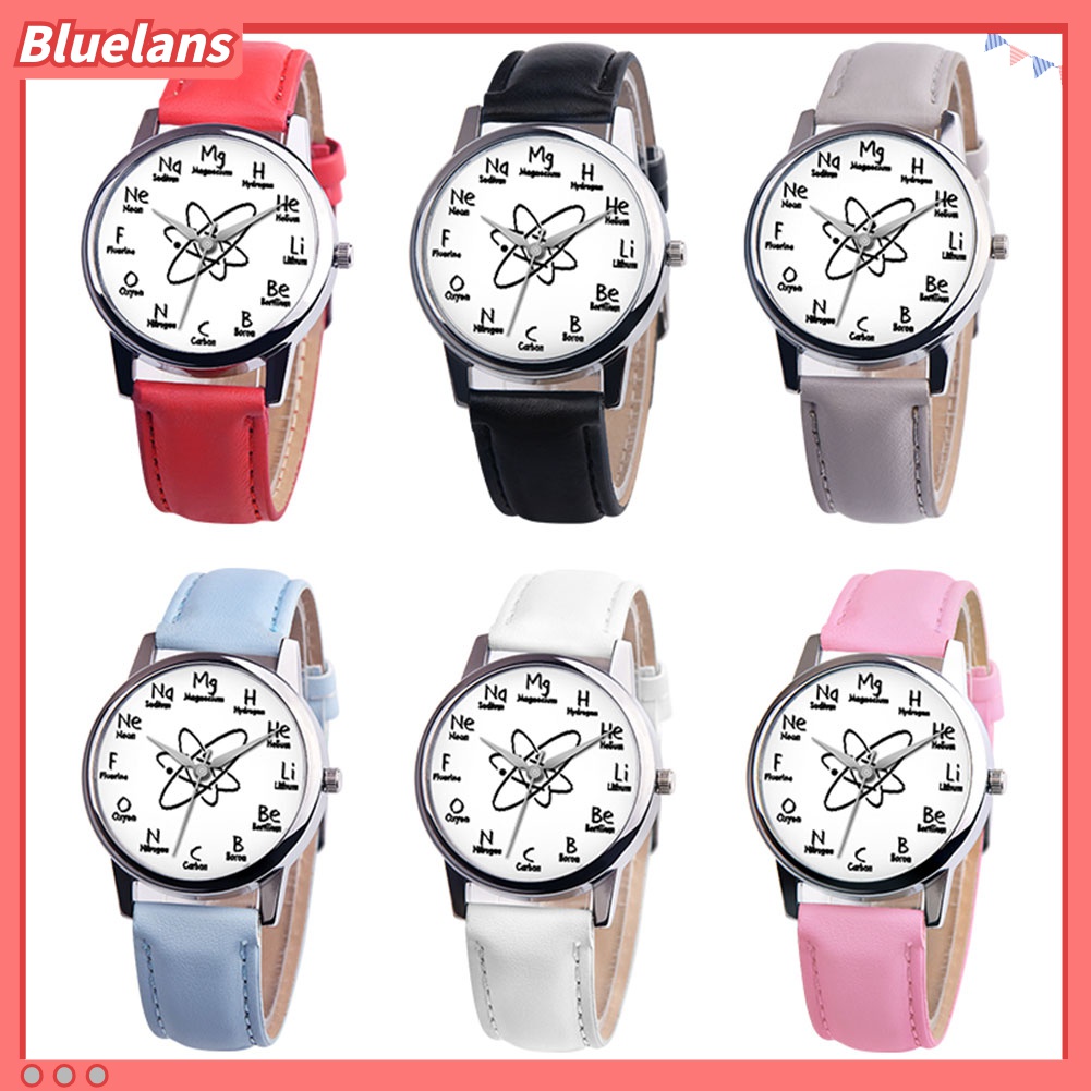 Đồng Hồ Unisex Dây Giả Da HọA TiếT BiểU TượNg HóA HọC ĐộC ĐáO