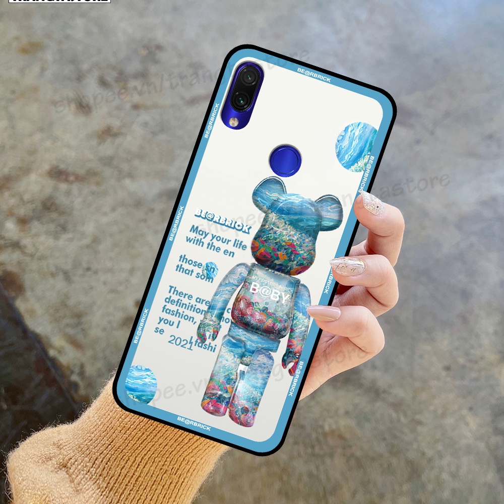 Ốp Xiaomi Redmi 7 - Redmi Note 7 in hình gấu Bearbrick,Mountain,xanh,đen,đỏ giá rẻ