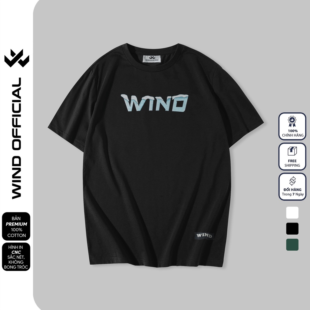 Áo thun tay lỡ unisex WIND phông form rộng 65% Cotton WINTER thời trang nam nữ oversize