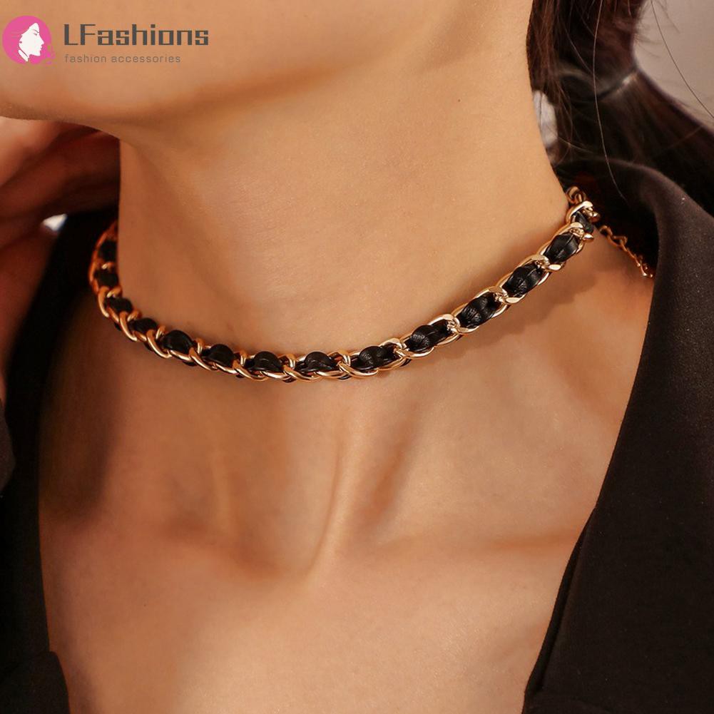 Vòng Cổ Choker Mini Làm Từ Da Pu Phong Cách Hiphop