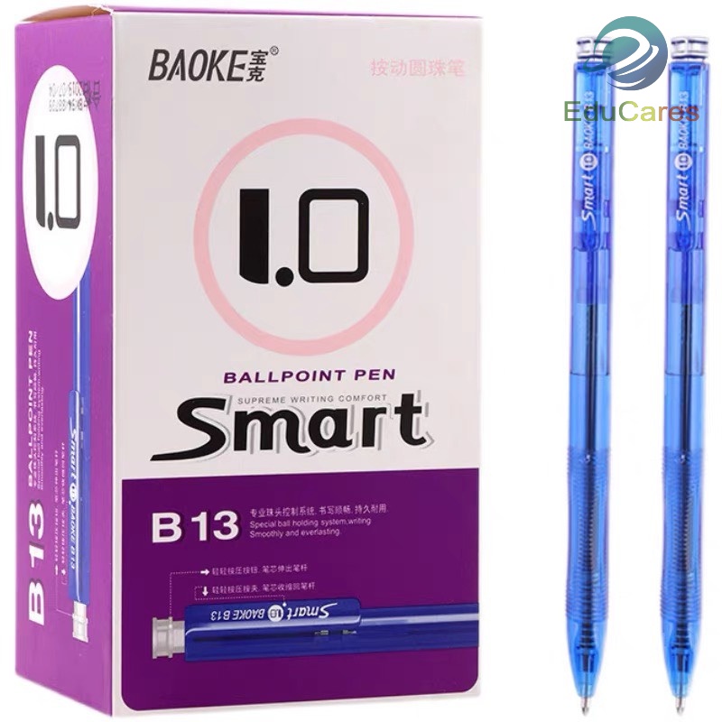Bút bi BAOKE Smart B13 ngòi 1.0mm - Nắp bấm tiện lợi