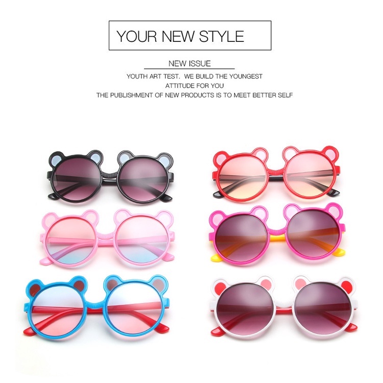 Kính Mát Gọng Tròn Thời Trang Hàn Quốc Cho Bé 3-12 Tuổi