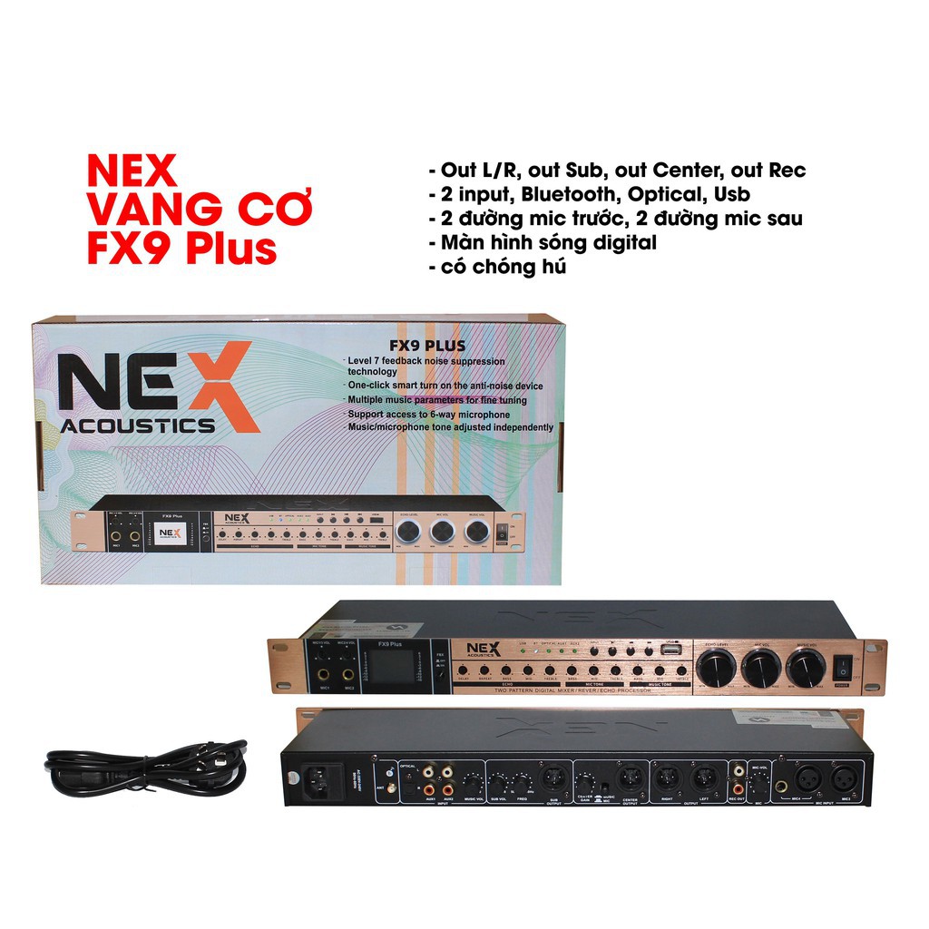 Vang cơ  chống hú âm thanh NEX FX9 plus -sản phẩm chính hãng NEX tặng dây AV