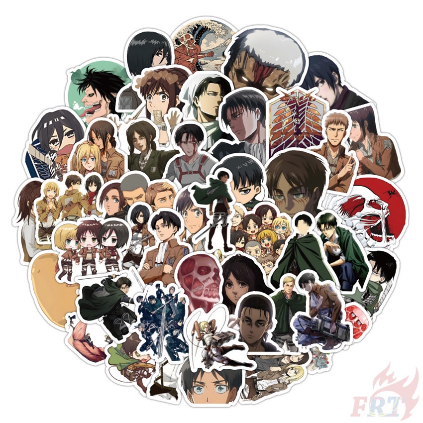 56Pcs/Set ☆ Attack on Titan Stickers ☆ DIY Fashion Decals Doodle Stickers