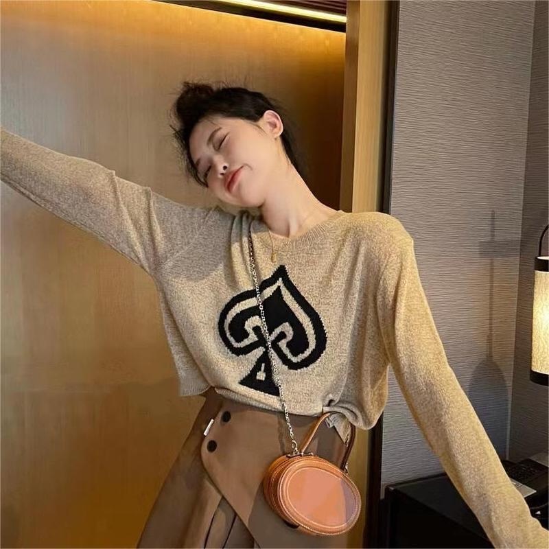 Áo ZHELIHANGFEI dệt kim tay dài lưng cao quyến rũ thời trang xinh xắn cho nữ