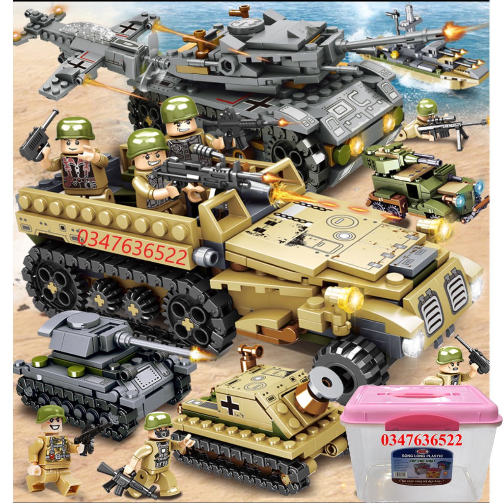 [1061 CHI TIẾT] Bộ Đồ Chơi Lắp Ráp Xếp Hình LEGO Xe Tăng, Xe Bọc Phép, Lắp Ráp Xe OTO, Robot, Máy Bay, Trực Thăng