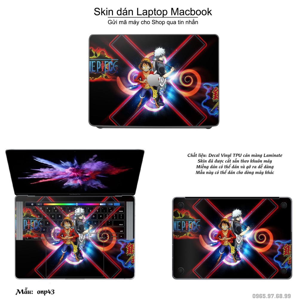 Skin dán Macbook mẫu One Piece (đã cắt sẵn, inbox mã máy cho shop)