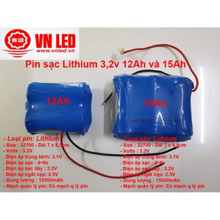 Pin sạc Lithium 12Ah và 15Ah, 20Ah, 24Ah, đã có mạch bảo vệ pin, lắp cho đèn pha 40W và 60W, 90W, 100W đèn đường 30W, 60