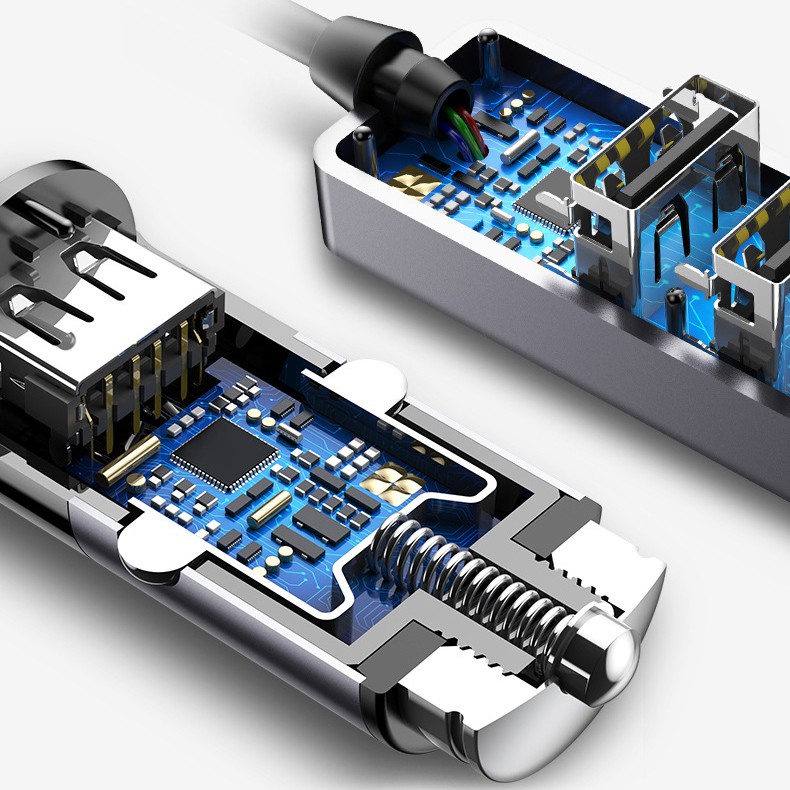 Tẩu Sạc Baseus LV111 Siêu Bền Chia Hub 3 Cổng USB Đa Chức Năng Cho Ô Tô, Xe Hơi [Hàng Loại Tốt]