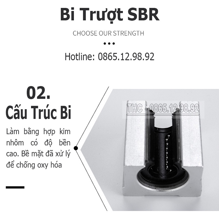 Thanh Ray Trượt Tròn Có Đế SBR16  Thanh Trượt Chống Rỉ Chuyển Động Chính Xác