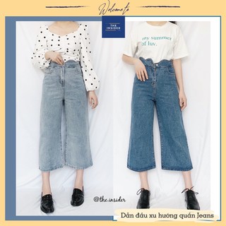Quần nữ Quần Culottes Jeans Q1734ti cạp cao dáng lửng