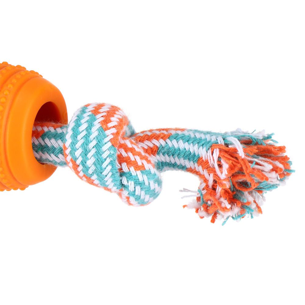 Đồ chơi nhai gặm bằng dây thừng cotton thắt nút đôi nhiều màu mới dành cho cún cưng