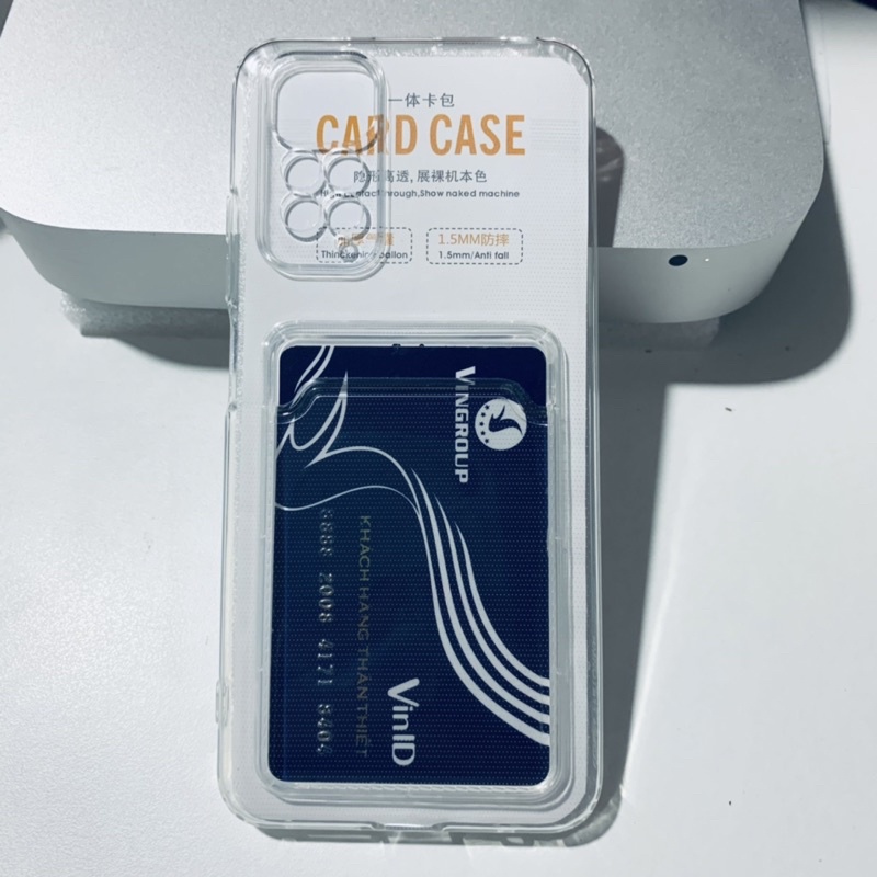 Redmi Note 11 4G RMN 11S Global Ốp lưng Silicone dẻo trong suốt bảo vệ Camera kèm ngăn đựng thẻ ATM tiện lợi chống sốc