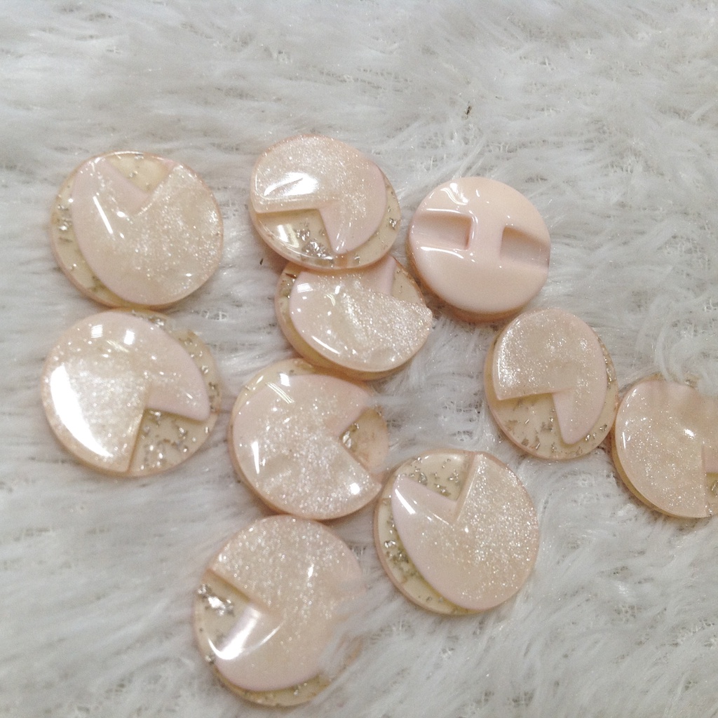 Cúc áo kiểu nhiều màu nút com lê trang trí hoa văn 3d kim tuyến size 1.8cm