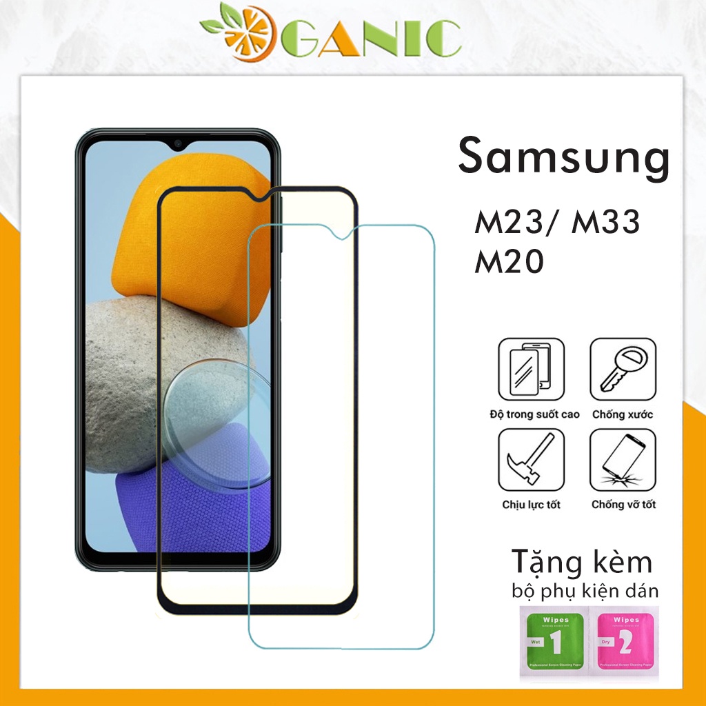 Kính Cường Lực Samsung M23 M33 M20 độ cứng 21h độ bền cao chống rơi vỡ màn hình khi sử dụng tặng kèm khăn lau màn hình