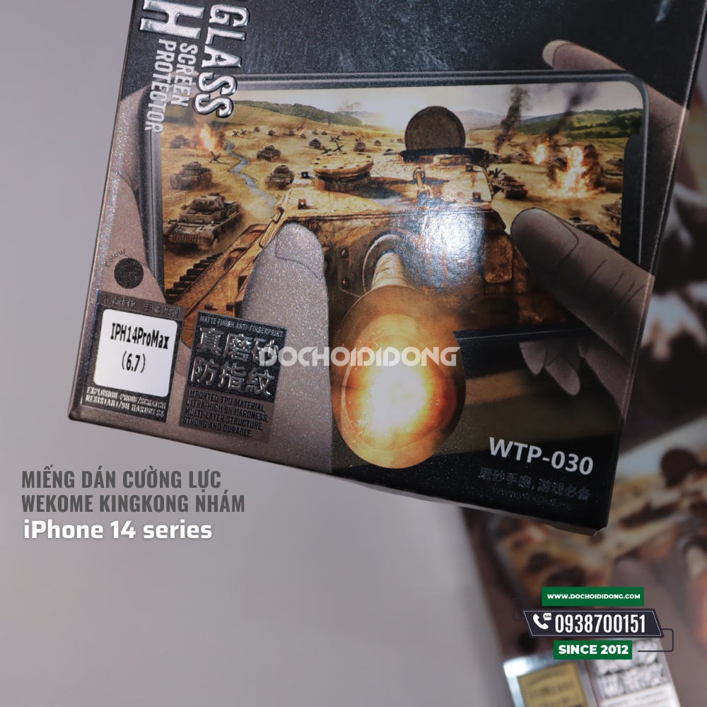 Miếng dán cường lực iPhone 14 Pro Max ( 14, 14 Plus, 14 Pro ) WEKOME Kingkong Nhám