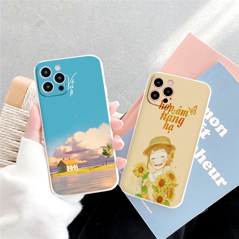 Ốp lưng iphone viền vuông hợp âm nắng hạ yên bình chống sốc ốp iphone x/xr/xsmax/6/7/8/plus/se2020/11/13/pro/6s BVC