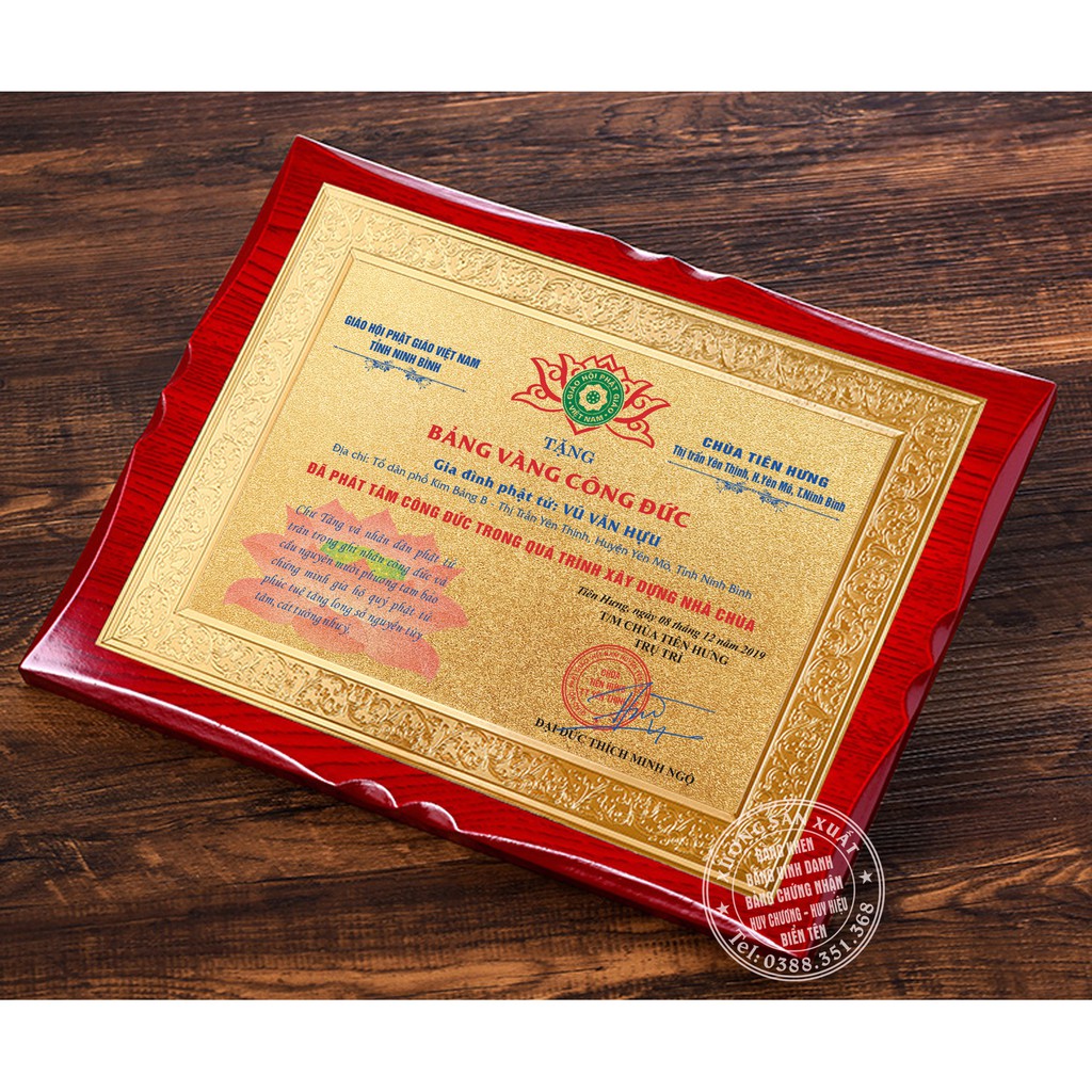 Bằng Khen, Bảng Chứng Nhận, Bảng Vinh Danh