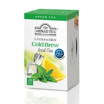 Trà xanh vị Chanh & Bạc Hà pha lạnh - AHMAD Lemon & Mint Green Tea 42g/20 túi lọc